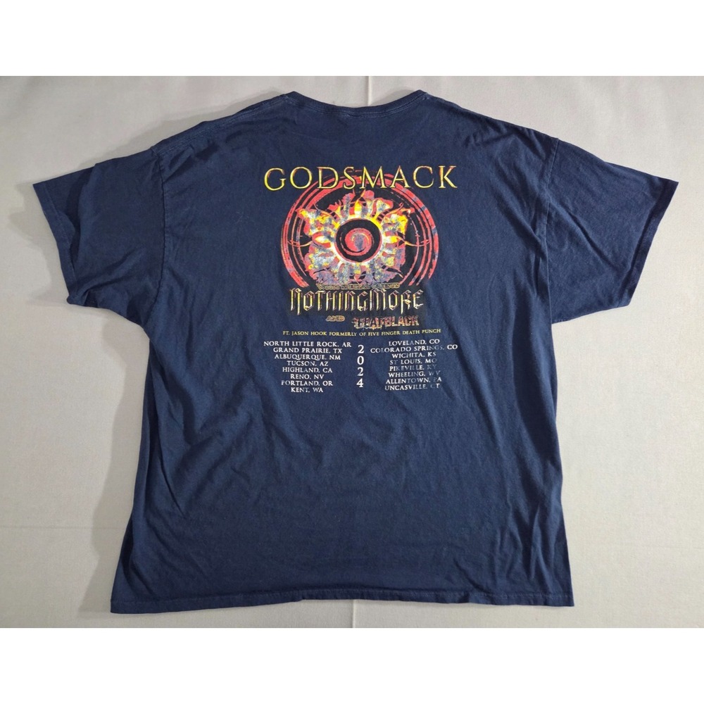 Godsmack Shirt Mens 2 Extra Large Blue 2024 Concert Vibez Tour Rock Metal Y2K